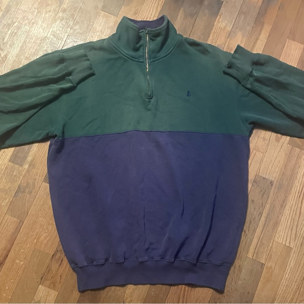 Vintage Norsport 1/4 Zip Pullover Sweatshirt Forest Green - Men's Large